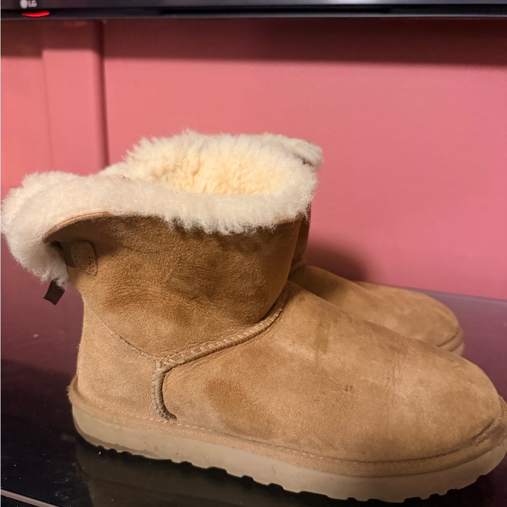 Ugg Tan Shearling-Lined Suede Boots